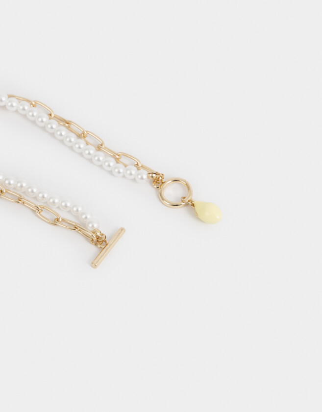 Pulseras Flexibles Con perlas Pulsera Flexible Con Perlas - Dorado