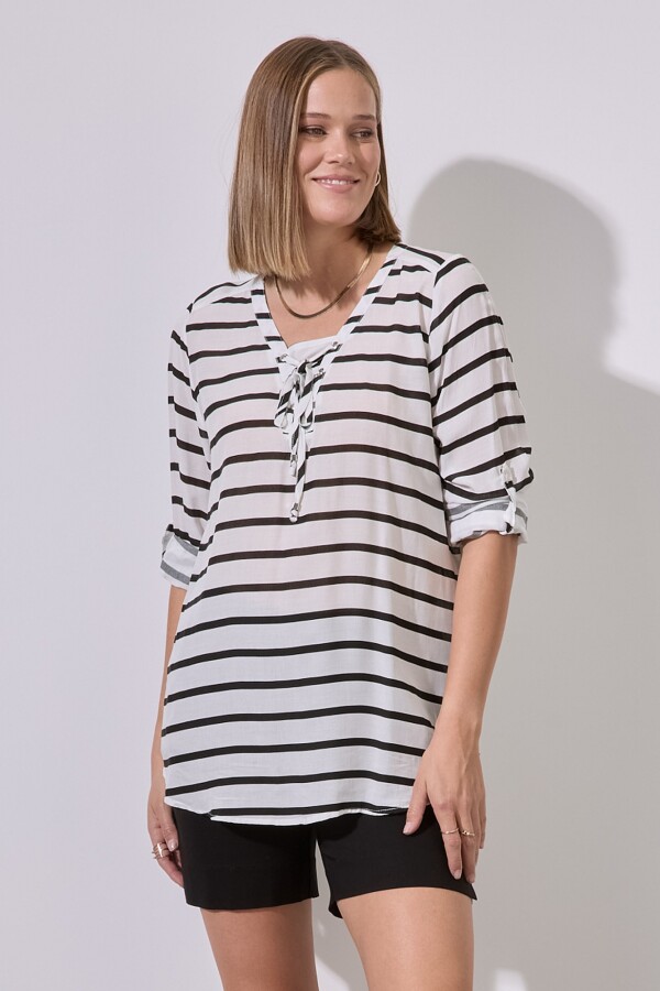 Blusa Stripes BLANCO/NEGRO