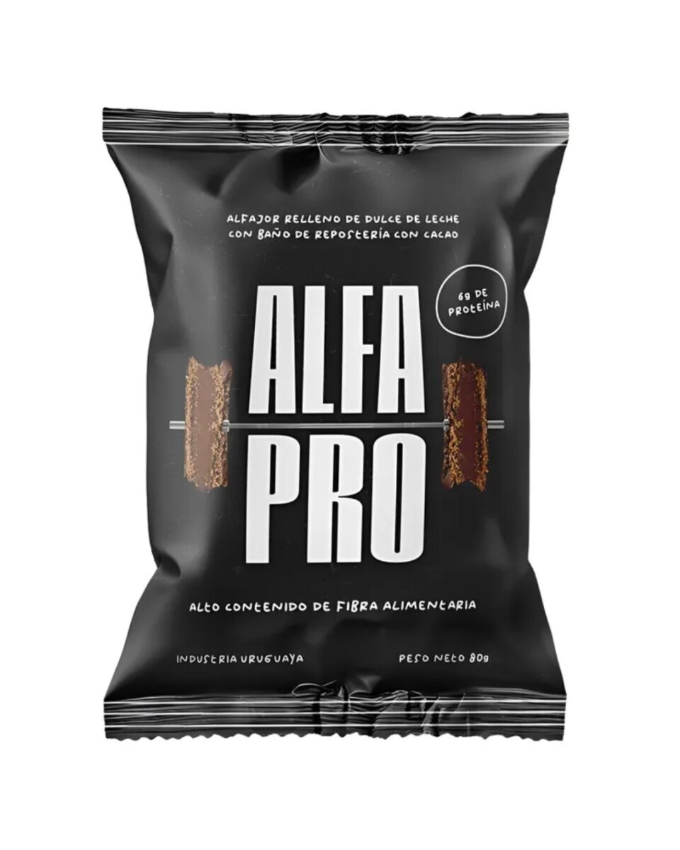 Alfajor Protéico Reducido en calorías Chocolate negro Caja x 8 unidades Alfapro 