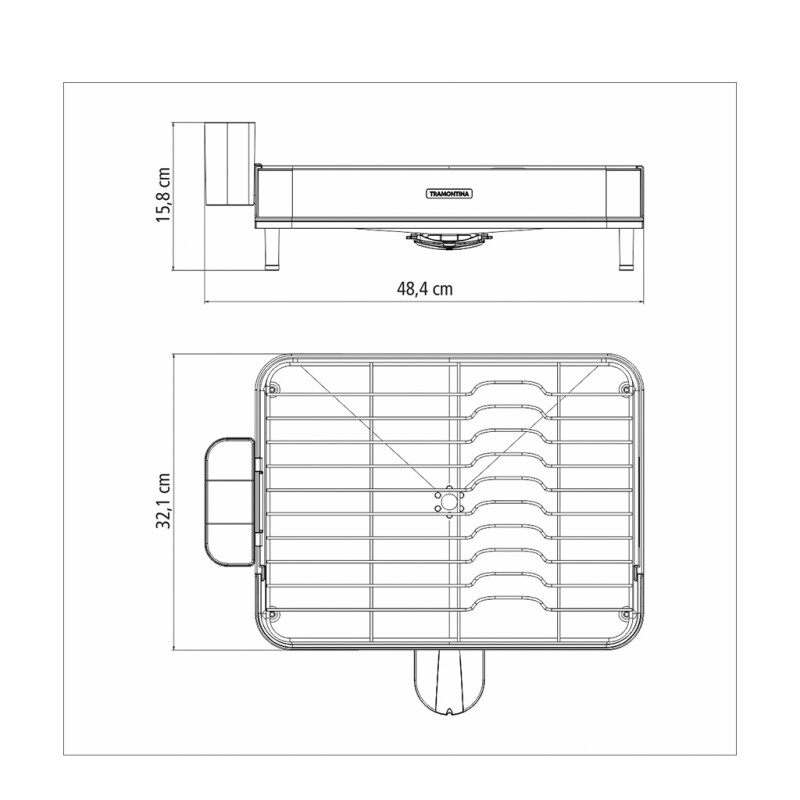 Escurridor de platos c/cubiertero acero inoxidable 61537/100 Escurridor de platos c/cubiertero acero inoxidable 61537/100
