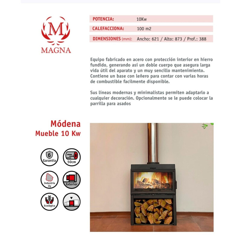 Calefactor Stylo Mueble 10 KW Magna Calefactor Stylo Mueble 10 KW Magna