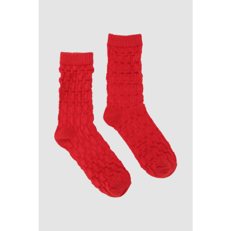 Medias diseño relieve extra Rojo