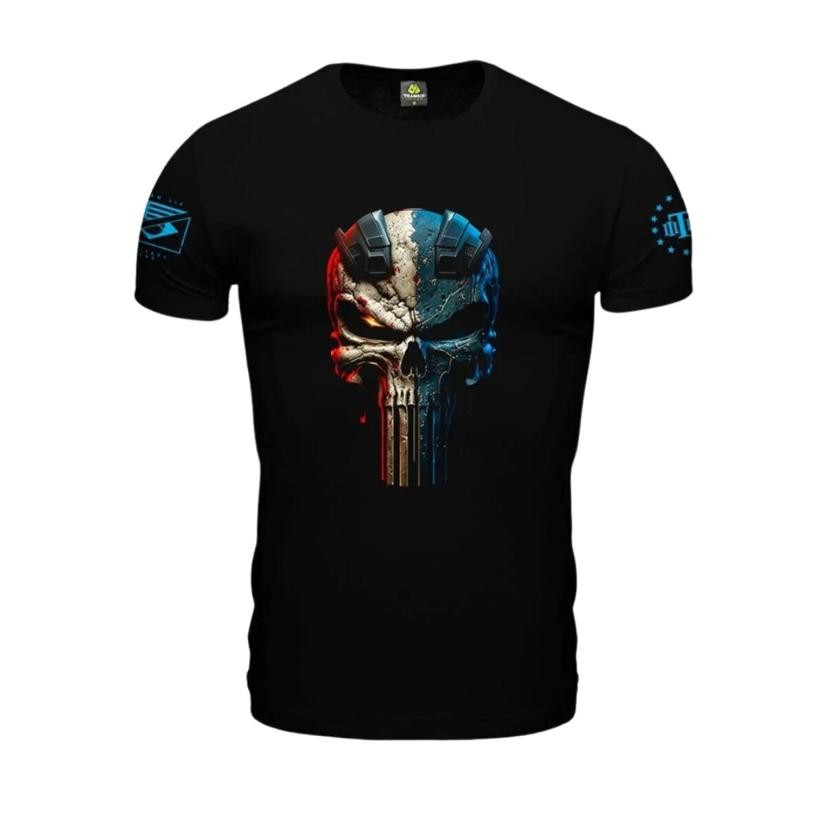 Remera manga corta Punisher EUA 3D - Negro 