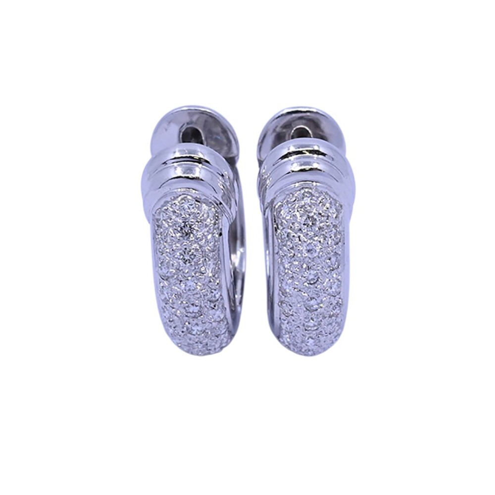 Aros 18 k blanco y brillantes engarzado pavé. Aros 18 k blanco y brillantes engarzado pavé.