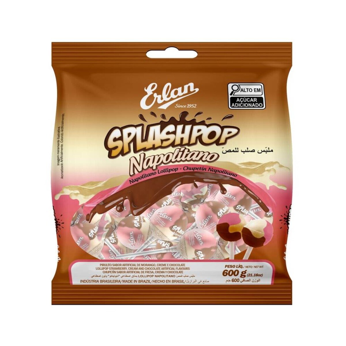 Chupetin Erlan Splash Pop Napolitano x 50 