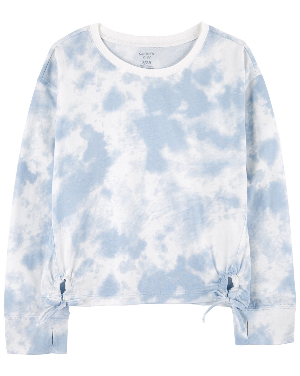 Remera de algodón, con lazos, diseño tie-dye 