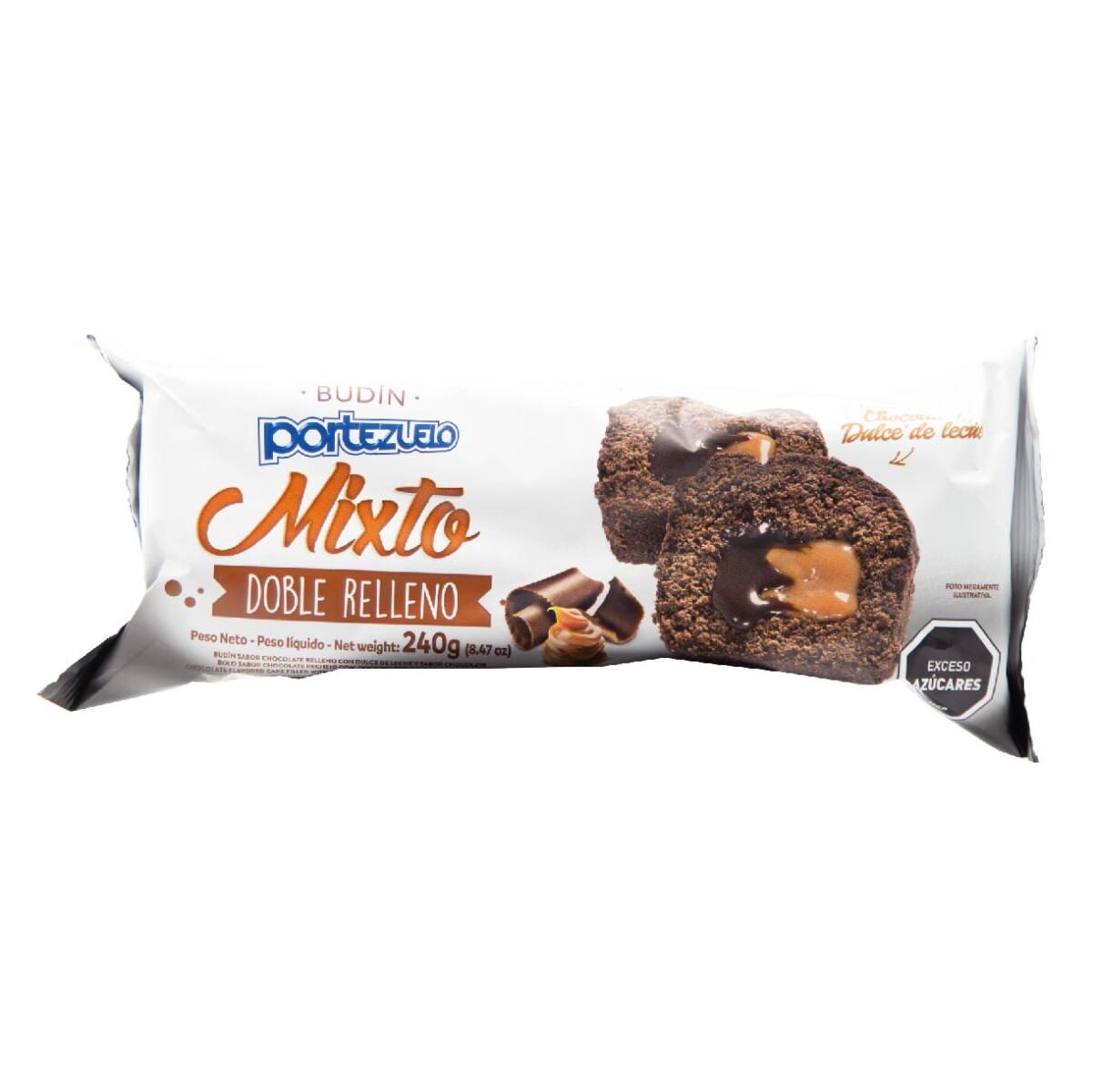 BUDIN RELL PORTEZUELO MIXTO CHOCO + D.LECHE 240GRS 