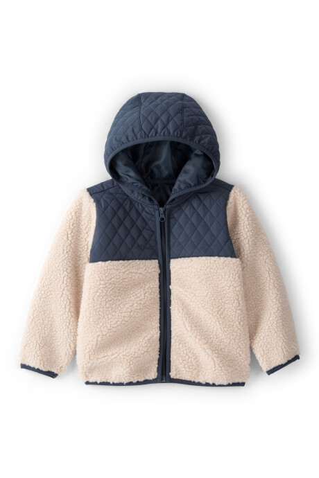 Campera de polar, diseño colorblock Sin color