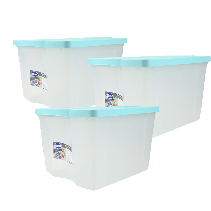 Set x3 Caja organizadora 75 lts Fullbox TRANSPARENTE