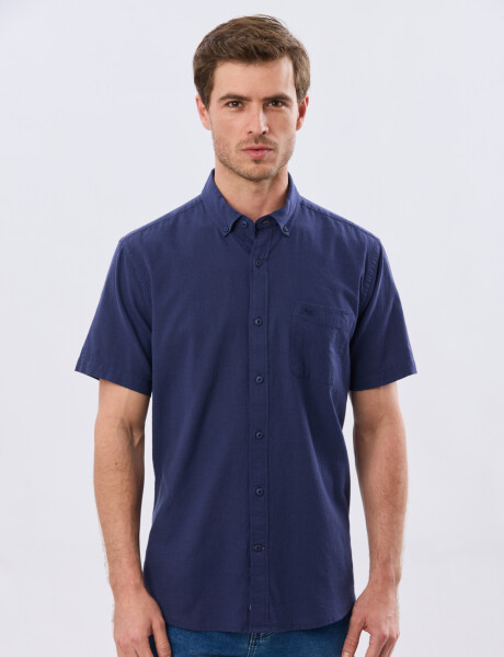 CAMISA LISA DE LINO Azul