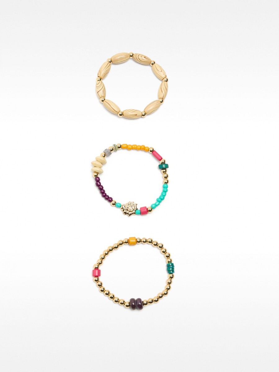 Set De Pulseras De Cuentas Multicolor multicolor