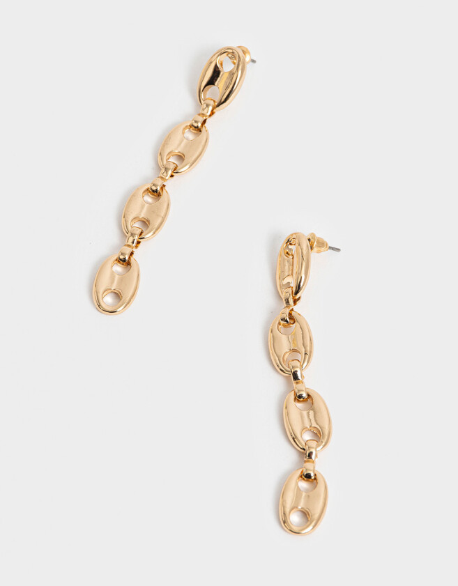 Aros Colgantes Largos Chunky Edition Aros Colgantes Largos Chunky New Basics - Dorado