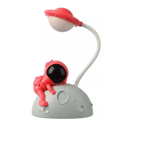 Lámpara Led Escritorio Diseño Astronauta Universo Binario ROJO