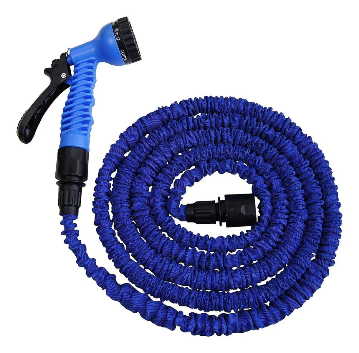 Manguera Flexible Expandible 45 Metros Retractil Con Acoples - Azul 