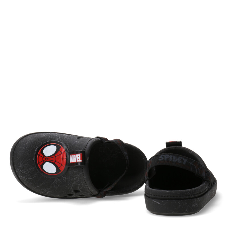 Zuecos Infantiles Marvel Round Babuch Spiderman Negro - Rojo