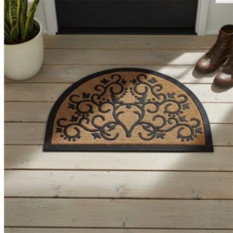 Felpudo Coco/Goma Semicírculo 40 x 60 cm Diseño Arábigo FELPUDO COCO/GOMA SEMICIRCULO 40X60CM H1CM ARABIGO