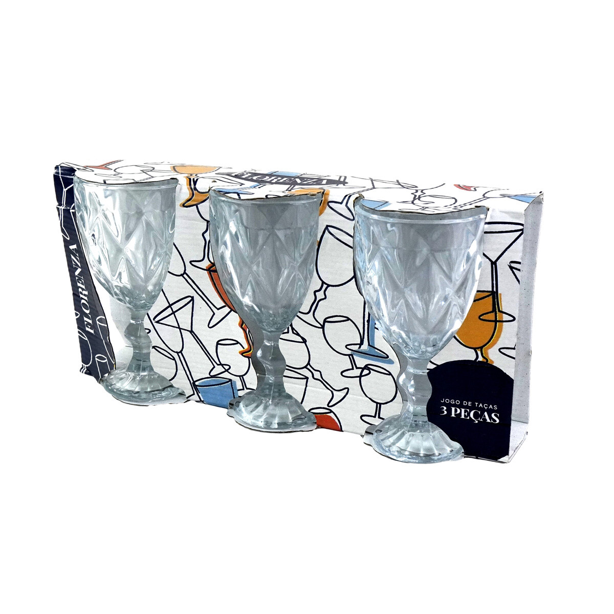 Set de 3 copas de vidrio 200ml 
