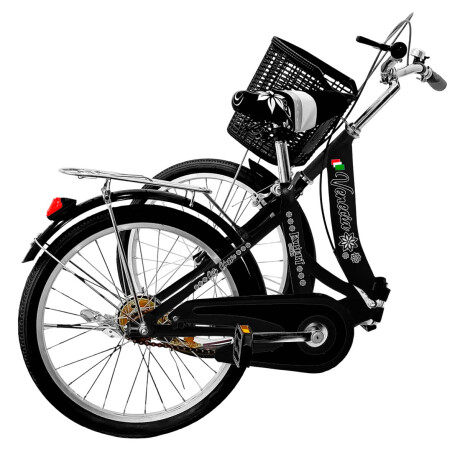 Bicicleta Plegable Paseo Rod 20 Dama Niña Accesorios Negro
