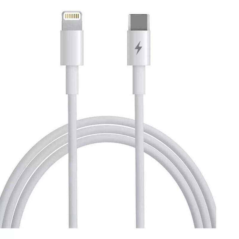Cable usb-c blanco con entrada USB TipoC salida Lightning estilo Iphone Sin Color