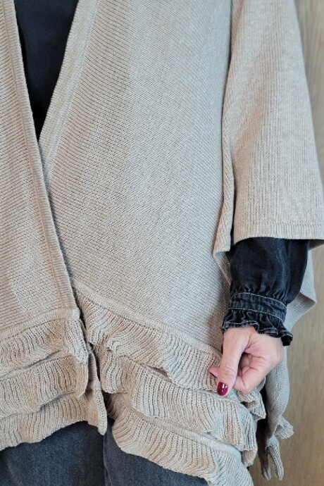 Ruana Folk Beige