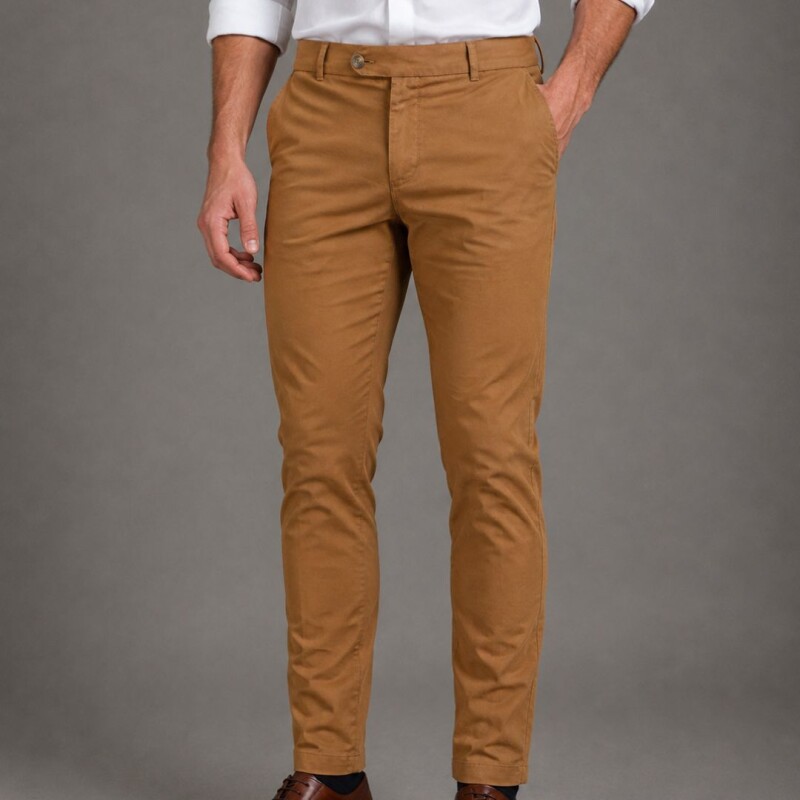 Pantalón de gabardina Camel