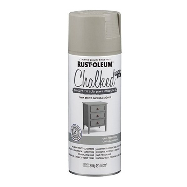 Esmalte Aerosol Tizado 340Gr - Blanco Lino Rust Oleum Gris Campestre Rust Oleum