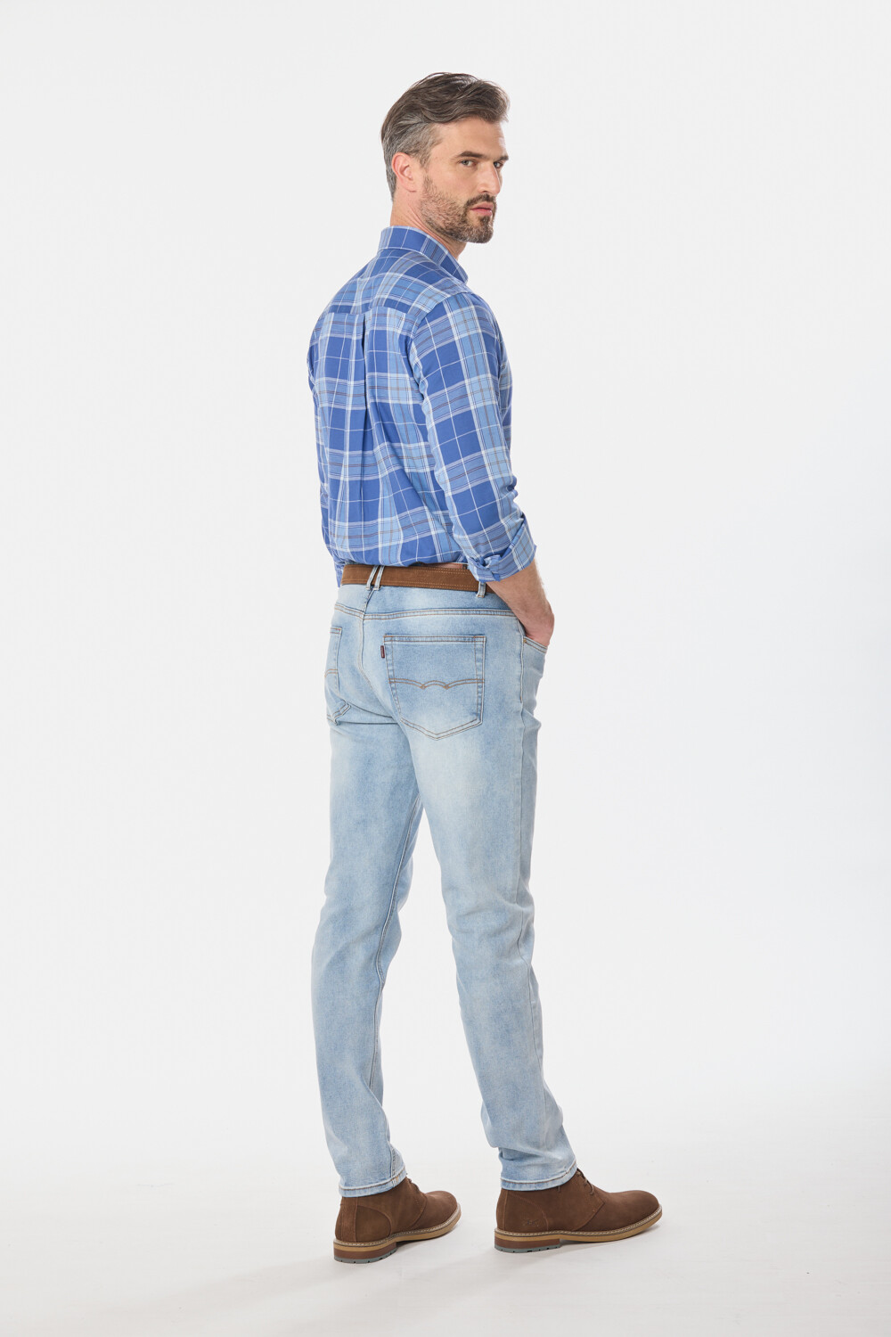 PANTALÓN DE JEAN SKINNY Celeste