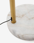 Lámpara de pie Madali de metal con acabado latón y mármol blanco Lámpara de pie Madali de metal con acabado latón y mármol blanco