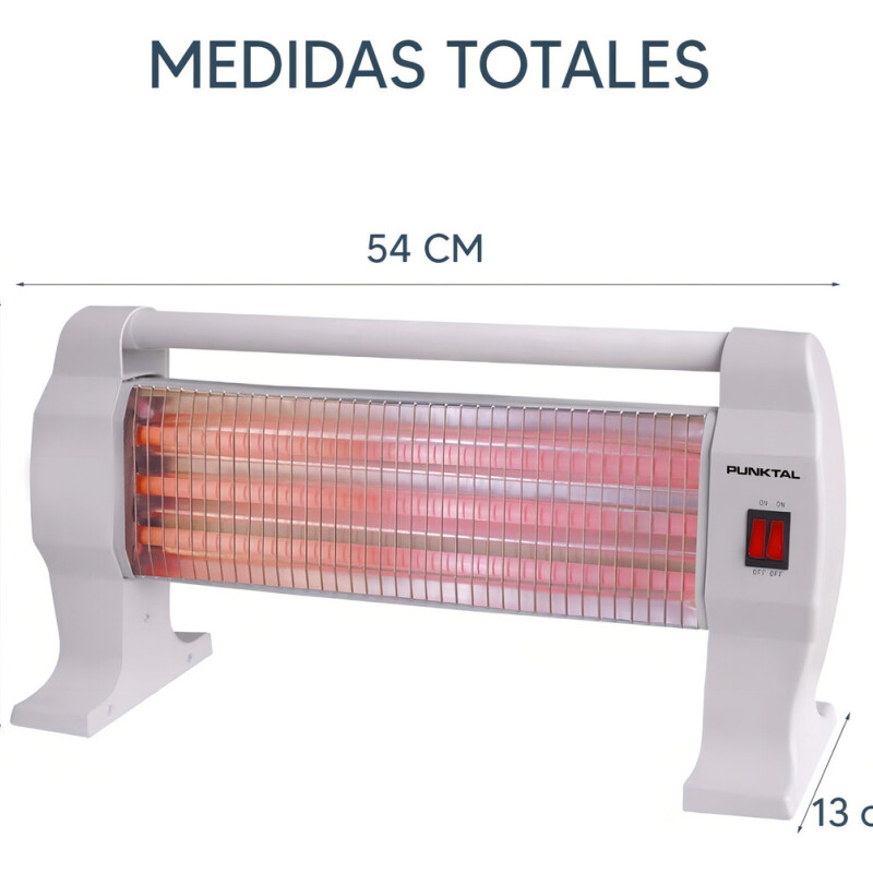 Estufa De Cuarzo Punktal 3 Tubos 400w 800w 1200w Color Blanco Estufa De Cuarzo Punktal 3 Tubos 400w 800w 1200w Color Blanco