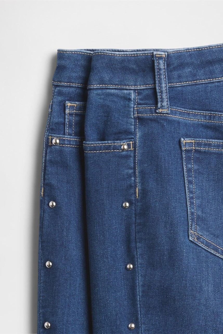 Jean Flare Tiro Alto Niña Dark Indigo