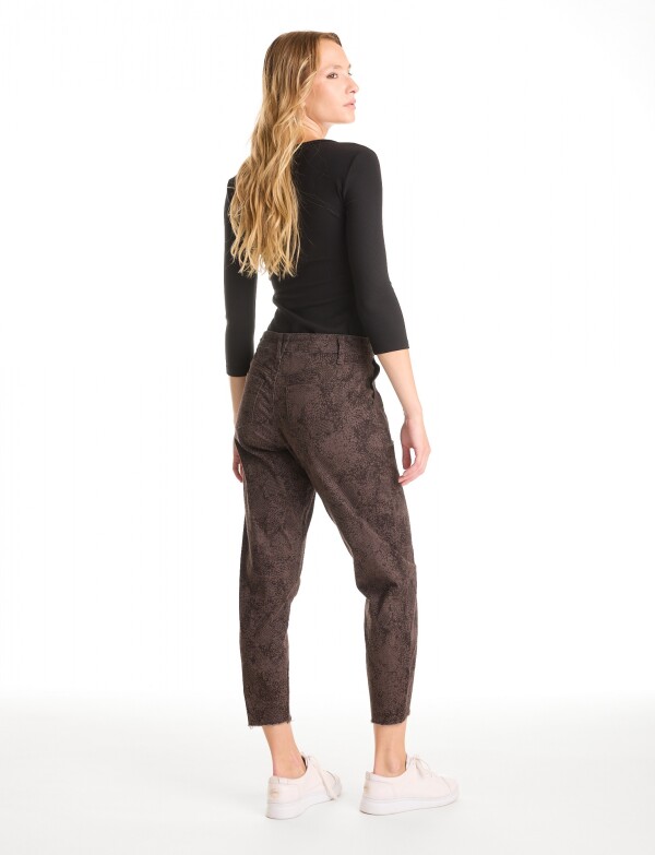 Pantalon Crop & Desflecado GRIS/MULTI