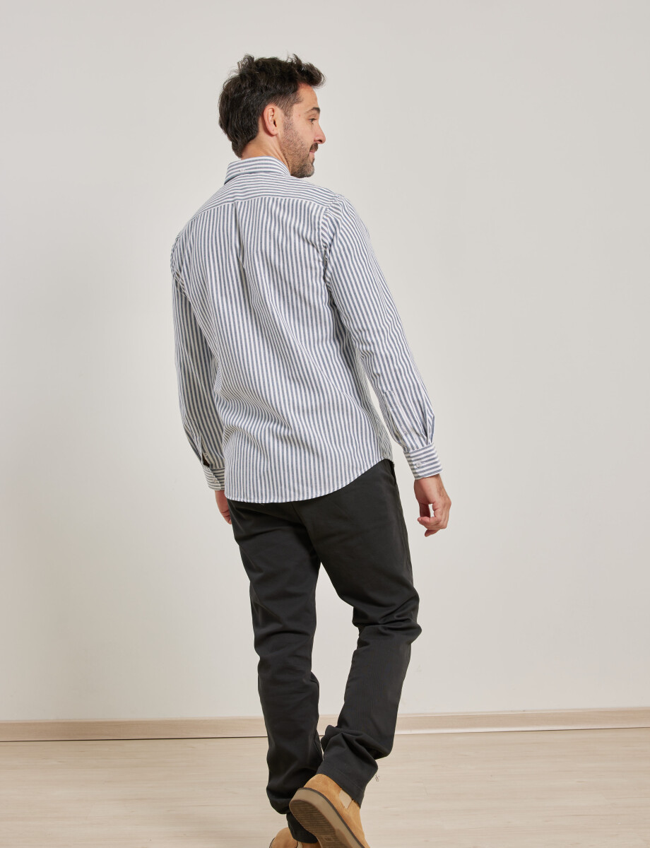 012561 CAMISA HARRINGTON LABEL Gris/blanco