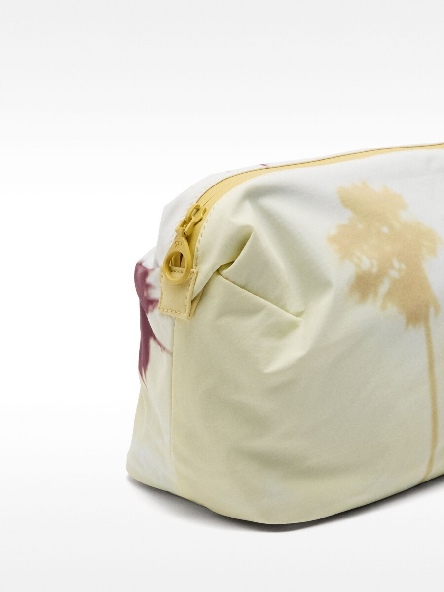 Neceser Maxi De Nylon Estampado amarillo