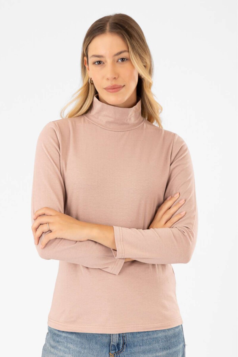 Polera algodón elastano - Beige 