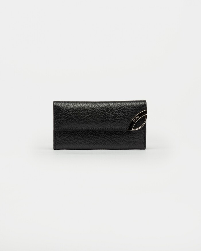 Billetera Katy En Cuero Graneado Negro