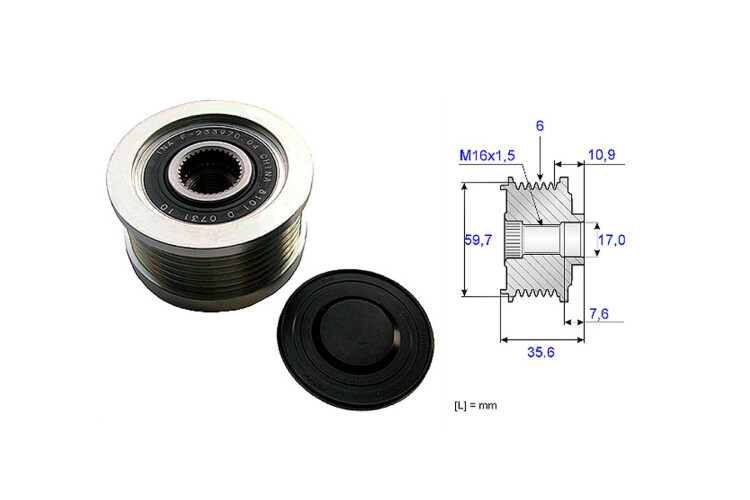Polea Alternador Marcha Libre Hyundai Tucson Kia Carens/Sportage 04-25 Polea Alternador Marcha Libre Hyundai Tucson Kia Carens/Sportage 04-25