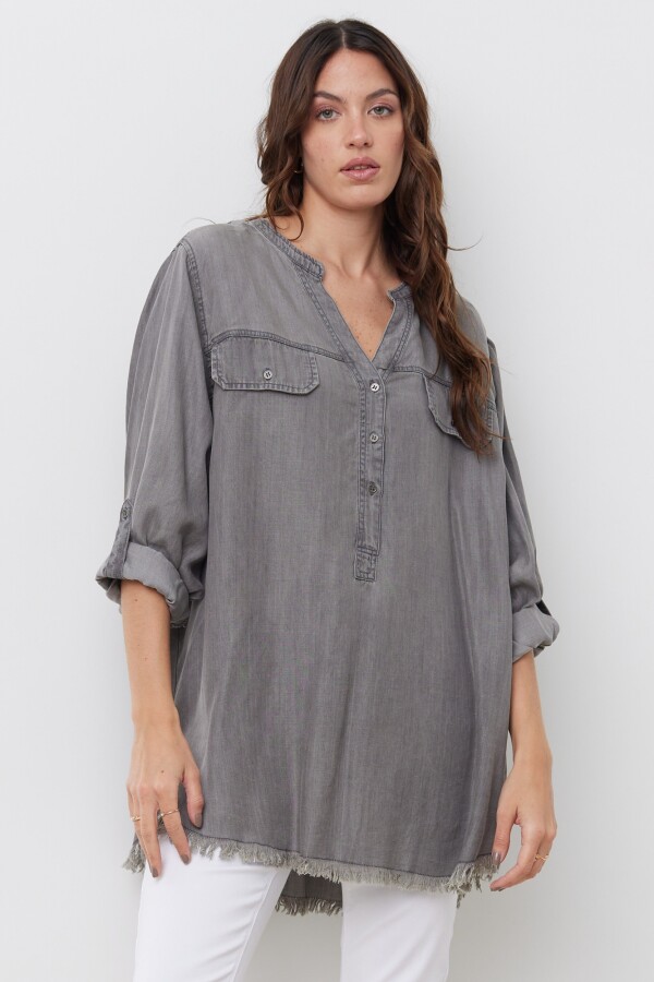 Blusa Oversize Tencel GRIS