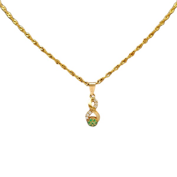 Dije Infinito-Oro bajo-Piedra Zirconia-CP8518 conpiedra