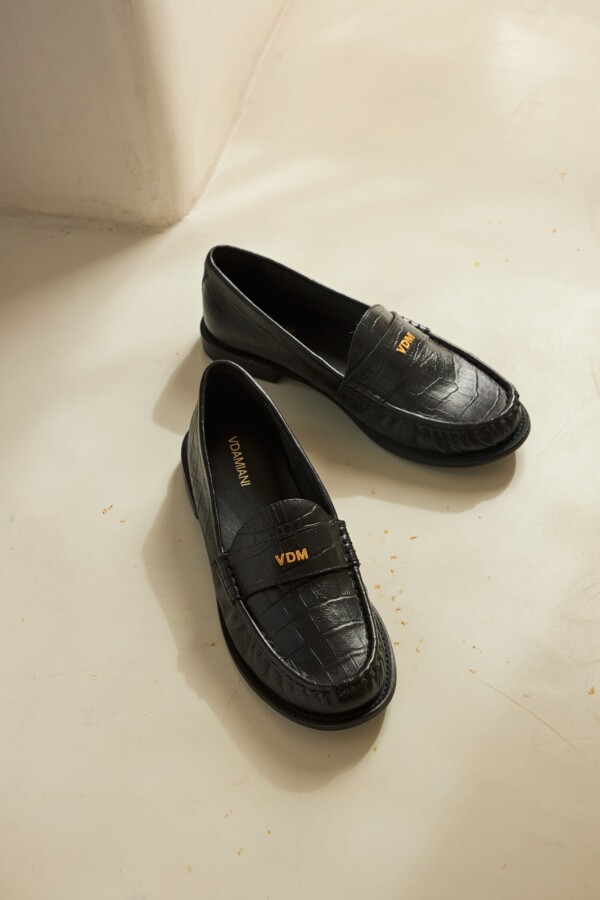Mocasín Croco Negro