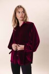 Camisa Balloon Velvet Bordo