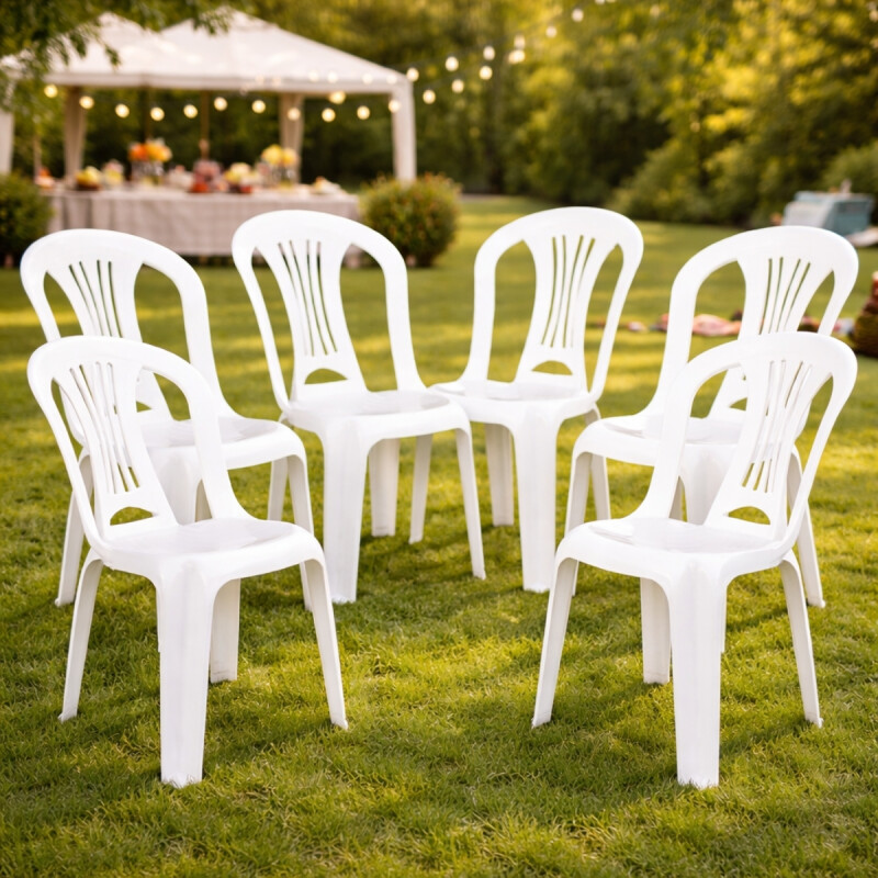 Set x6 Sillas Bistró sin apoya brazos BLANCO