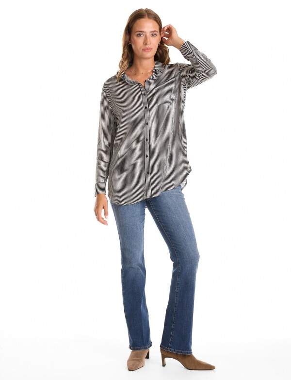 Camisa Lineas NEGRO/BLANCO