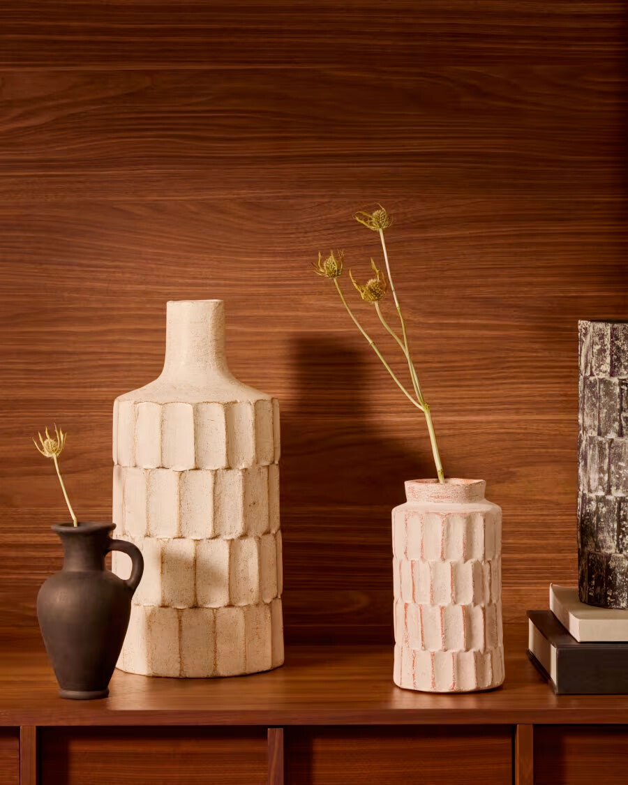 Jarrón Arisa de papel maché blanco 22 cm