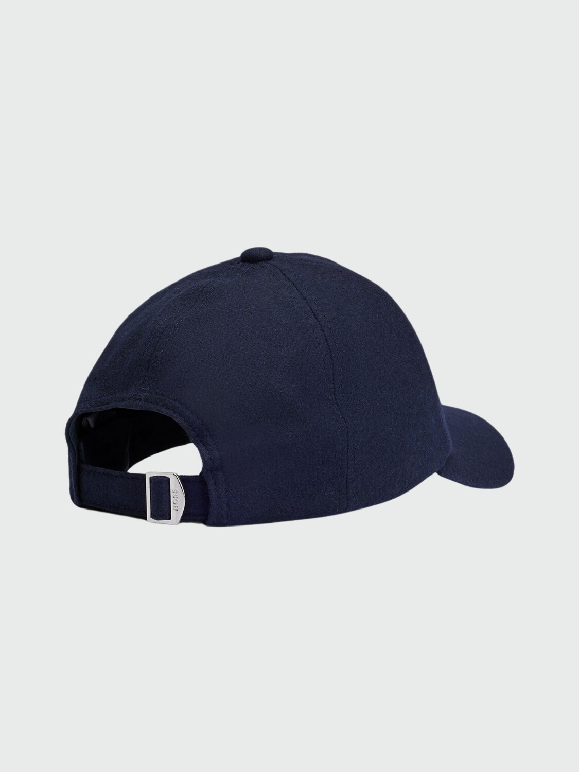 BOSS Gorra de Lana con Etiqueta de Logo de Cuero Sintético Azul Oscuro