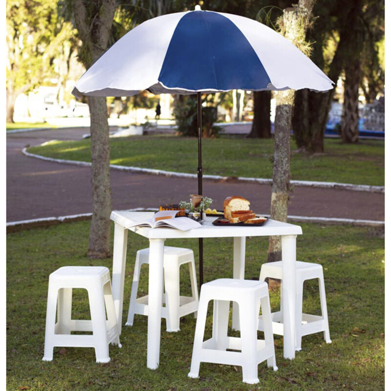 Sombrilla 1,80 mrs Polyester 50+UV AZUL/BLANCO