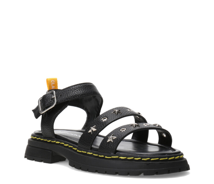 Sandalias de Niña MINI Miss Carol Tartan Con Tachas Negro