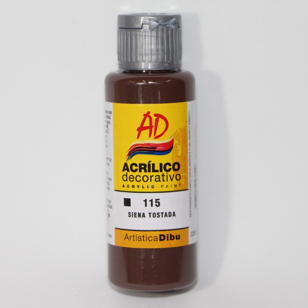 PINTURA ACRILICA ARTISTICA DIBU 60 ML. DIFERENTES COLORES COLOR SIENA TOSTADA 115