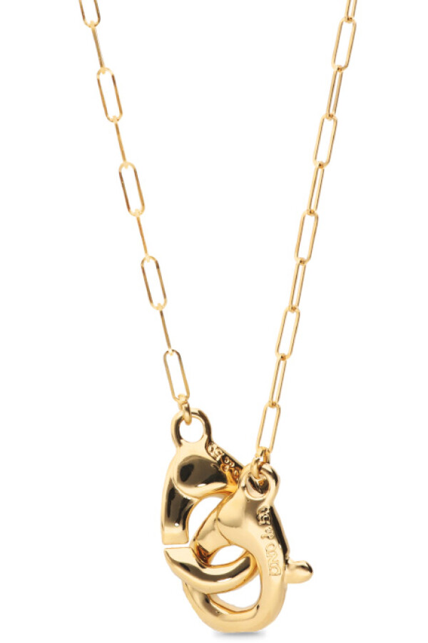 COLLAR LARGO BAÑADO EN ORO 18K CON MOSQUETON ENTRELAZADO Colgante