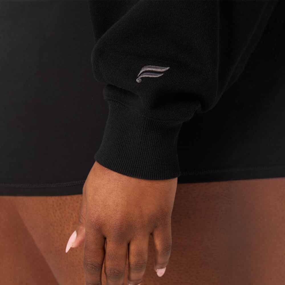 Polera Heavy Terry Cropped Pullover Mujer Black