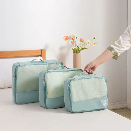 Set X6 Organizadores de Equipaje Valija Mochila Ropa p/Viaje Verde